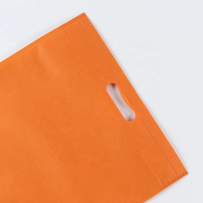 Stock Ready Cheap Non Woven Bag Shopping Accept Customized Logo Customized Designs 50 Pcs D-cut Handle Eco-friendly 10colors