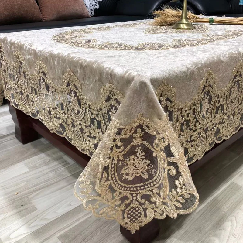 Lufu Manufacturer Wholesale Conference TableCloth Wedding Tischdecke aus Samt Velvet Table Cloth Tablecloths tovaglia for home