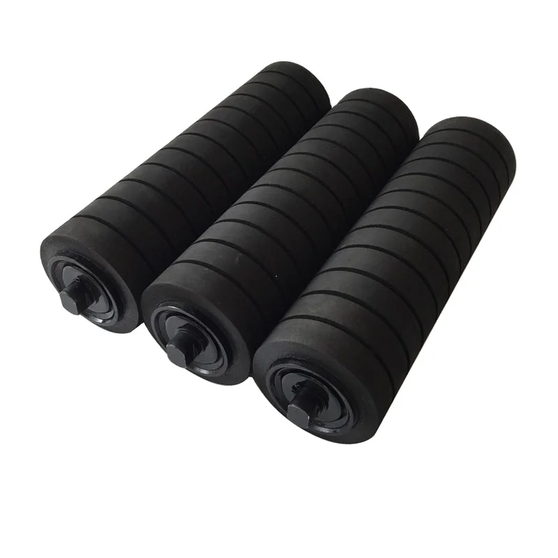 wear resistant rubber coated conveyor rollers