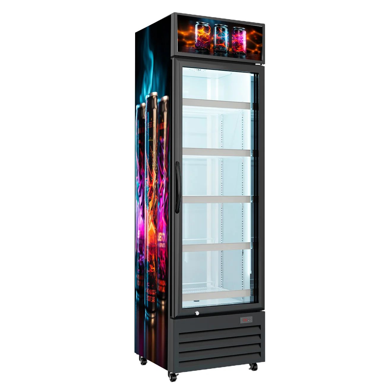 Commercial Soft Drink Display Fridge Glass Door Refrigerator Showcase Beverage Cooler