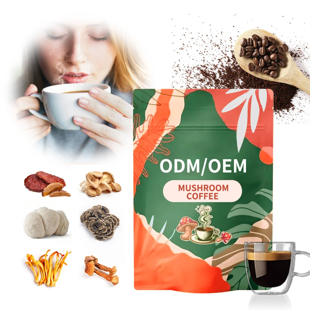 OEM растворимый грибной кофейный порошок с органическими кордицепсами Рейши и Львы грива 11 грибов кофе