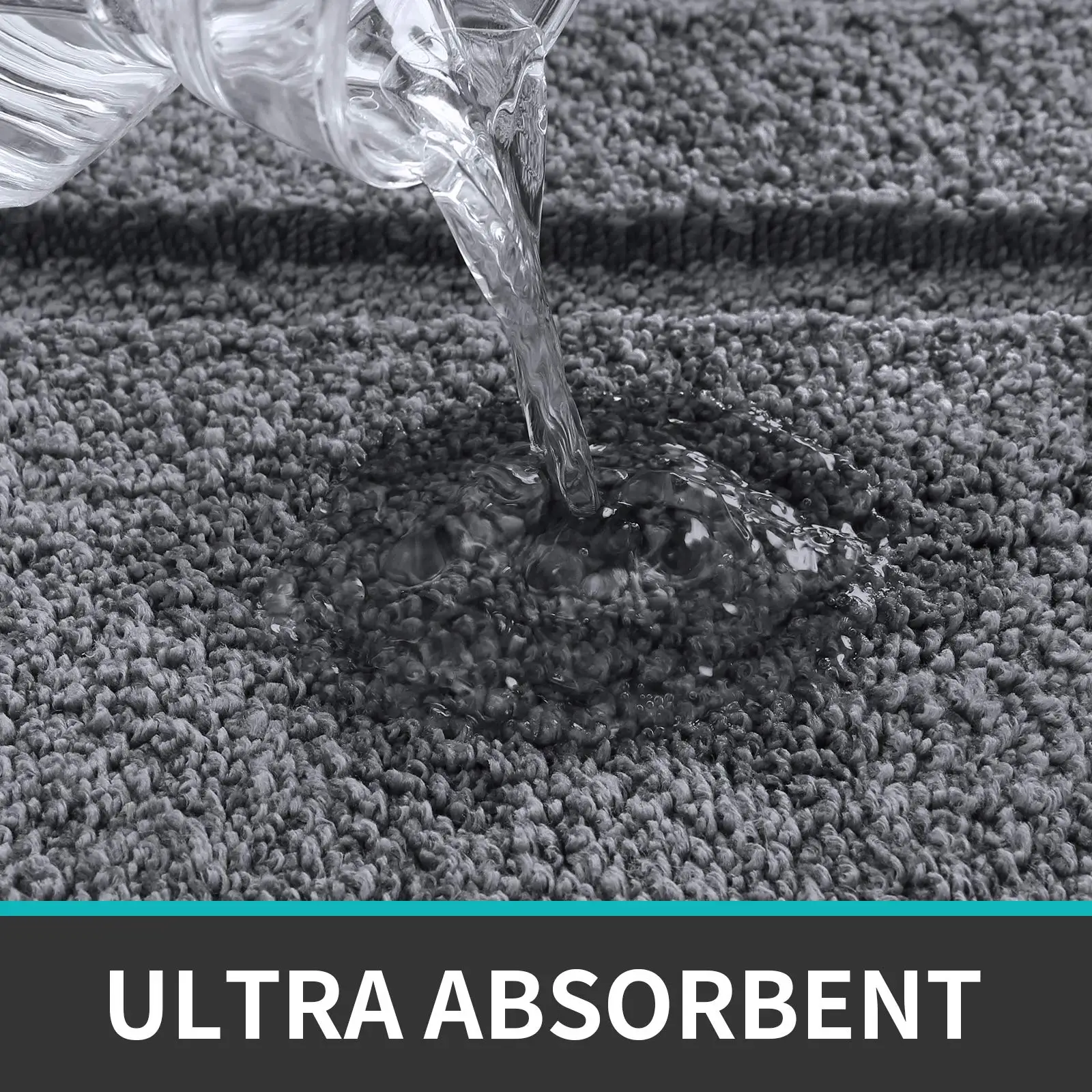 Grey Bathroom Rug Mat Microfiber Soft Bath Mats for Bathroom Non-Slip Bath Mats Machine Wash Dry