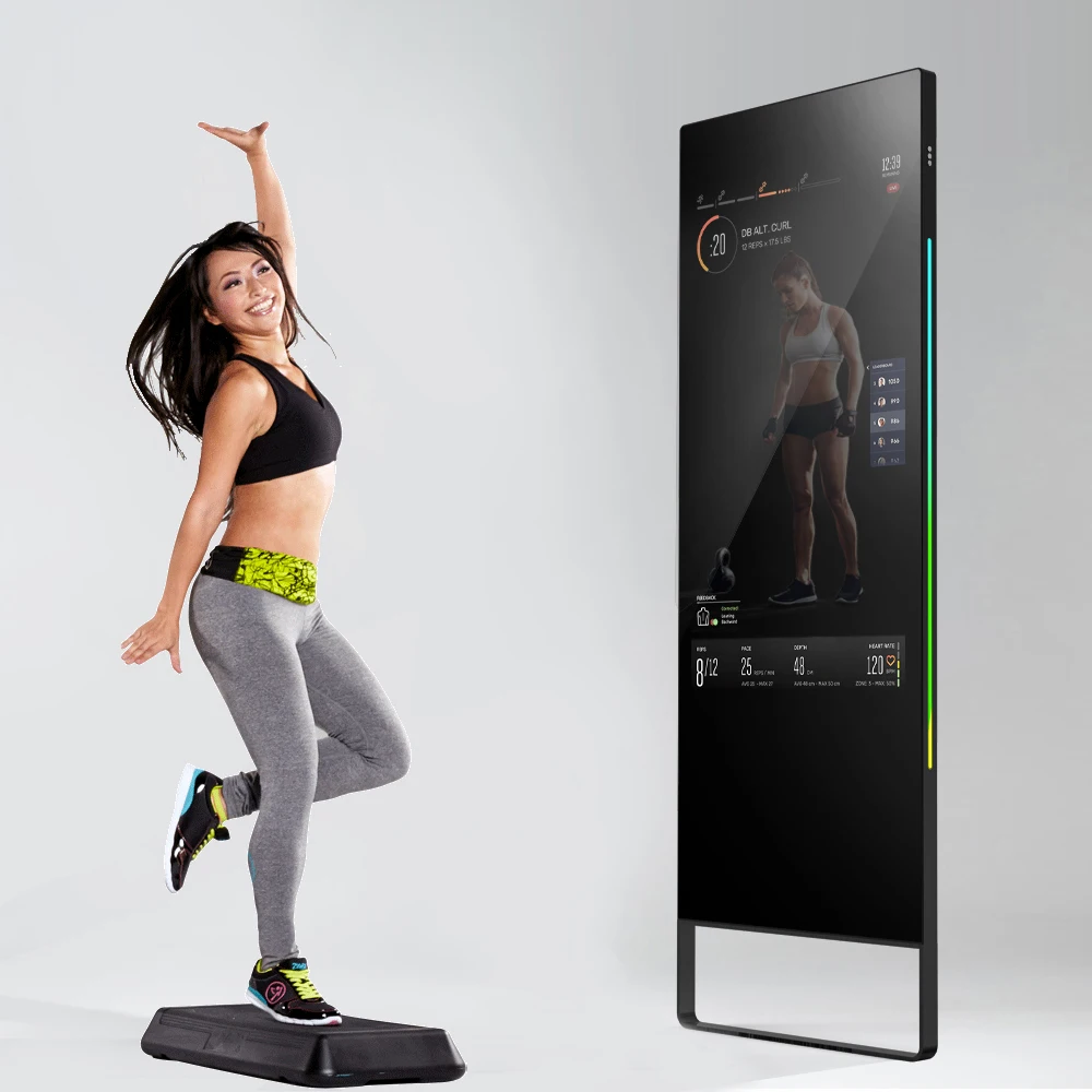 Отражают Смарт фитнес подключения зеркало для упражнений с учетом большой тренировки Цифровой Фитнес