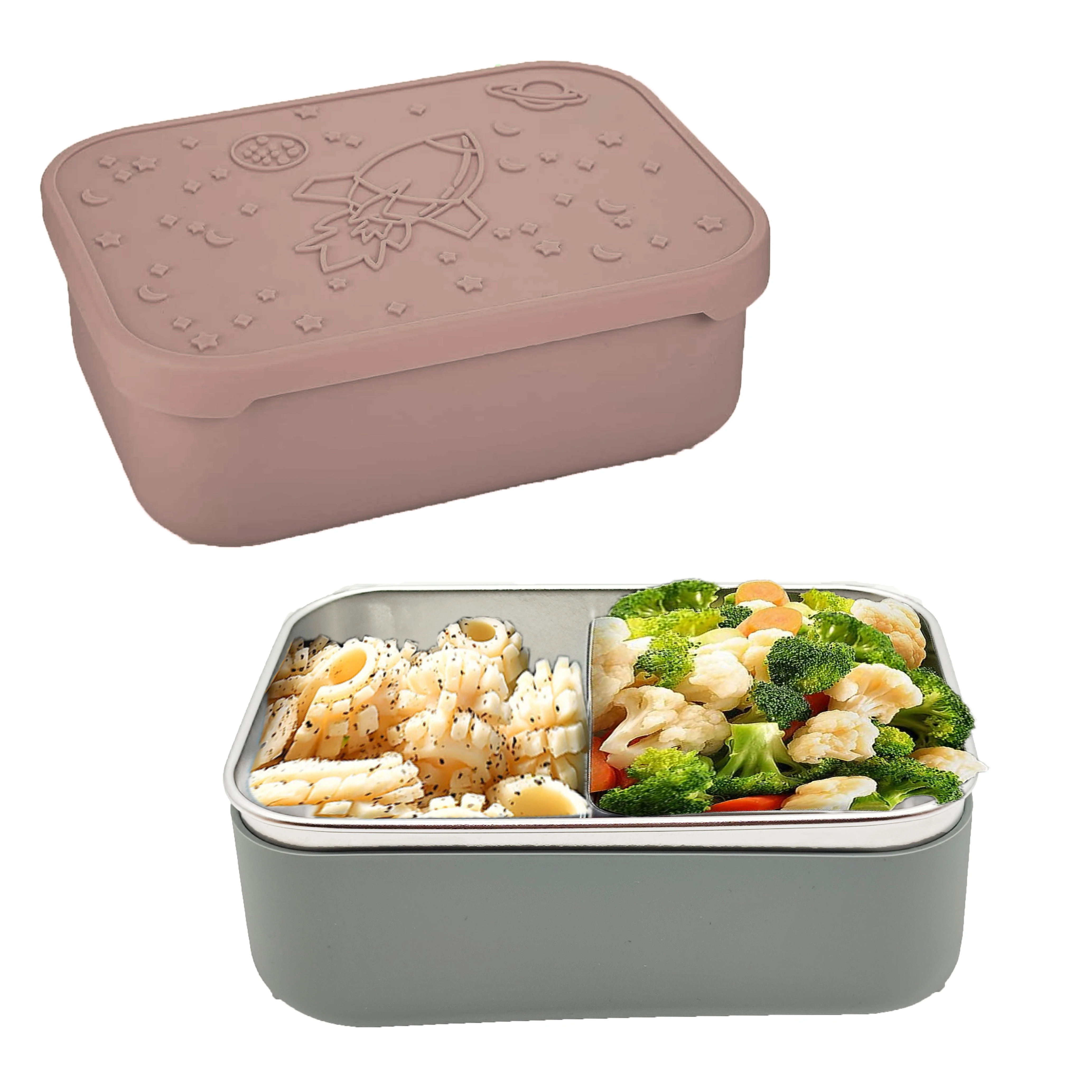 850ML Leak Proof Lunch Box Container Kids Divided Lunch Box Bento Lunch Box With Protective Sleeve