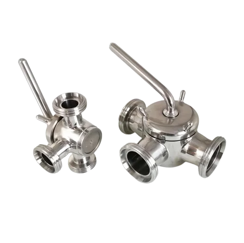 DKV Stainless Steel 3-Way Plug Valves Clamp Sanitary DIN Stainless Steel  Sanitary Thread Plug Valve Male