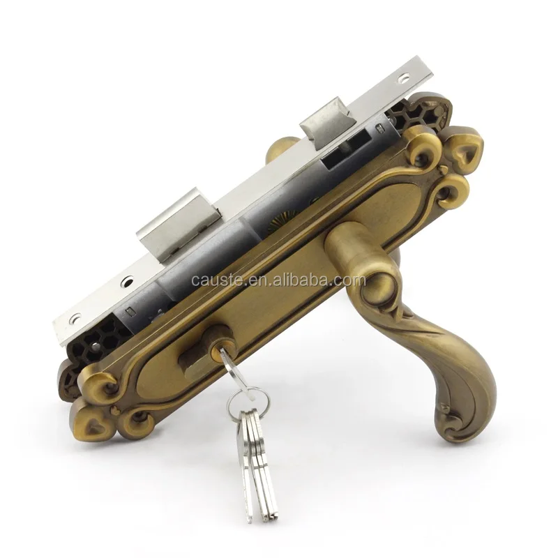 Aluminium Interior Door Lock Set Cylinder Security Handles Locks