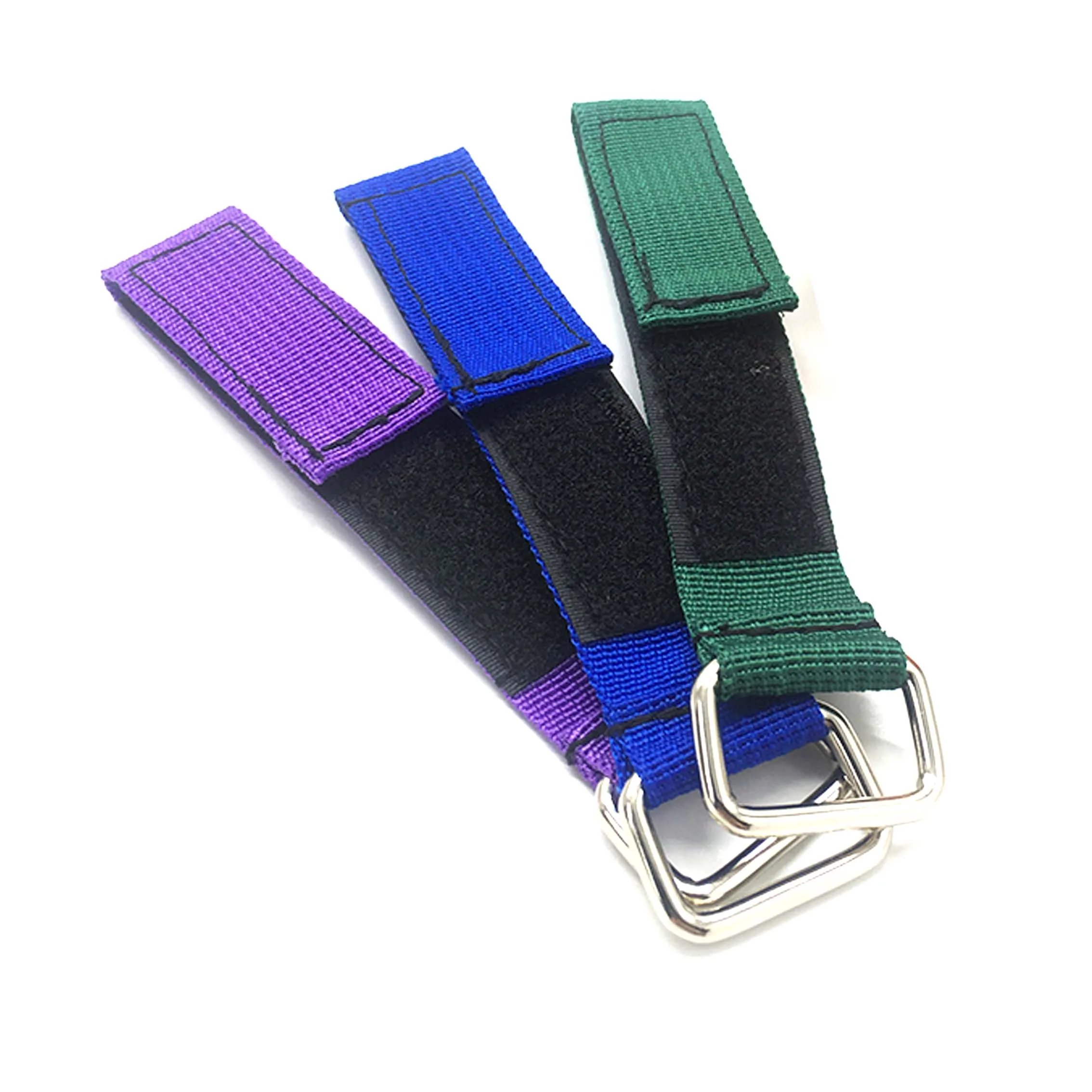 heavy duty Reusable various colors webbing sewing hook and loop fastener tape hook and loop straps with metal buckle
