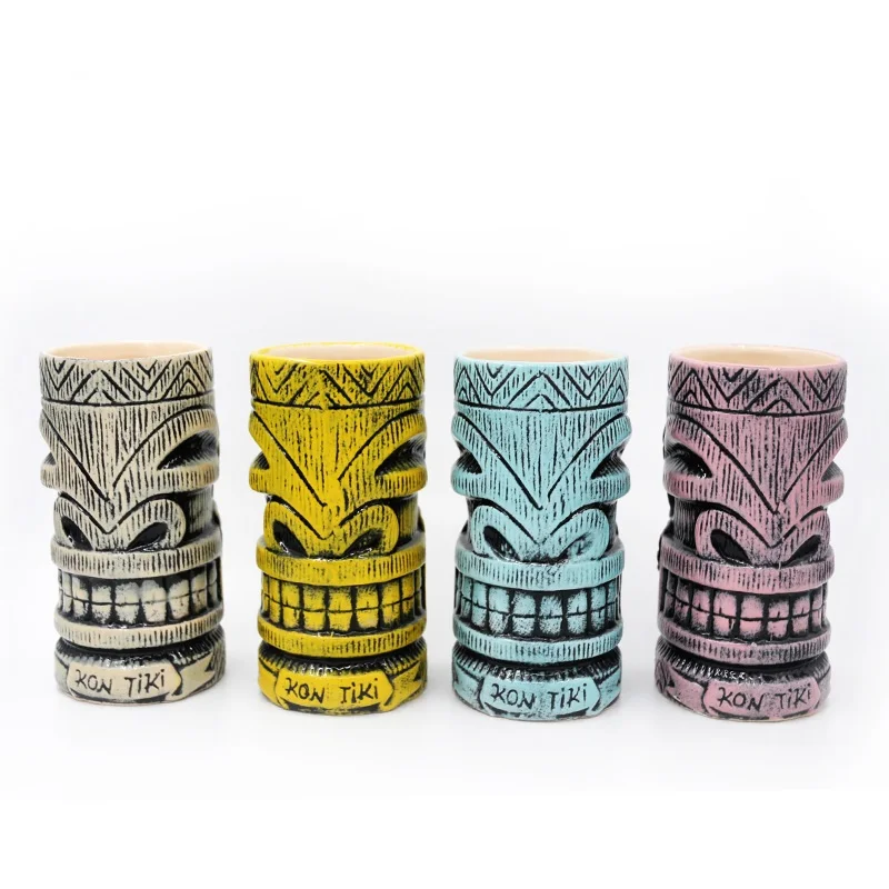 wholesale tiki mugs cocktail cup creative indoor outdoor  Hawaiian Totem Cup For Bar