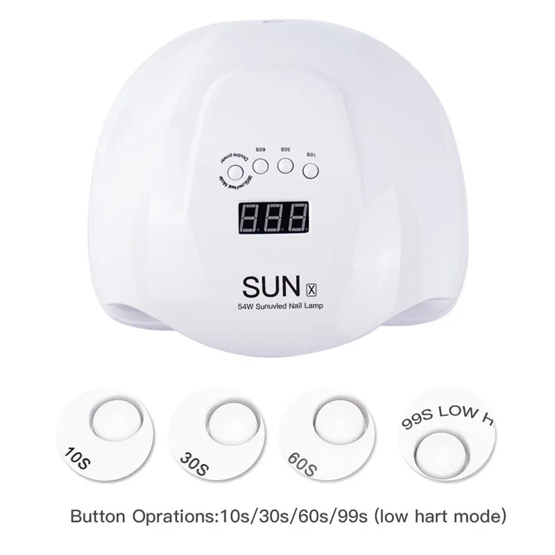 Manufacturer Wholesale Portable Sun X Lamp Nail Led Nail Dryer 54W Nail Lamp