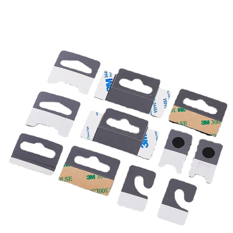 Custom design clear Slot Hole Self Adhesive adhesive Tag Hook for Sale Items