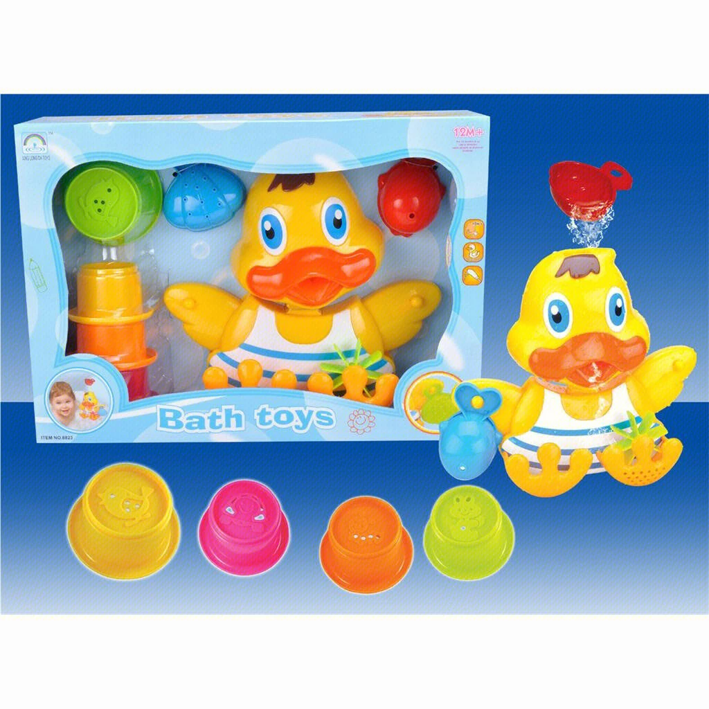 Baby Bath Toy Set - Floating Duck & Whale Toys, Bathtub & Shower Fun, Kids Water Play, Animal Bath Toys for Babies and Toddler