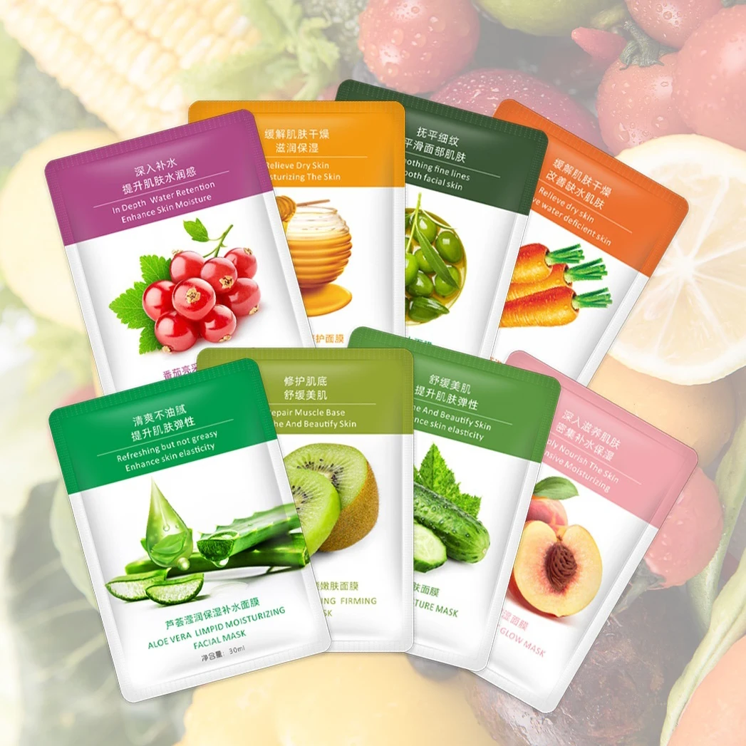 Free Shipping Private Label Skin Care Face Body Mask Beauty Fruit Mascarillasl Vitamin C Sheet Korean Cosmetic Facial Mask