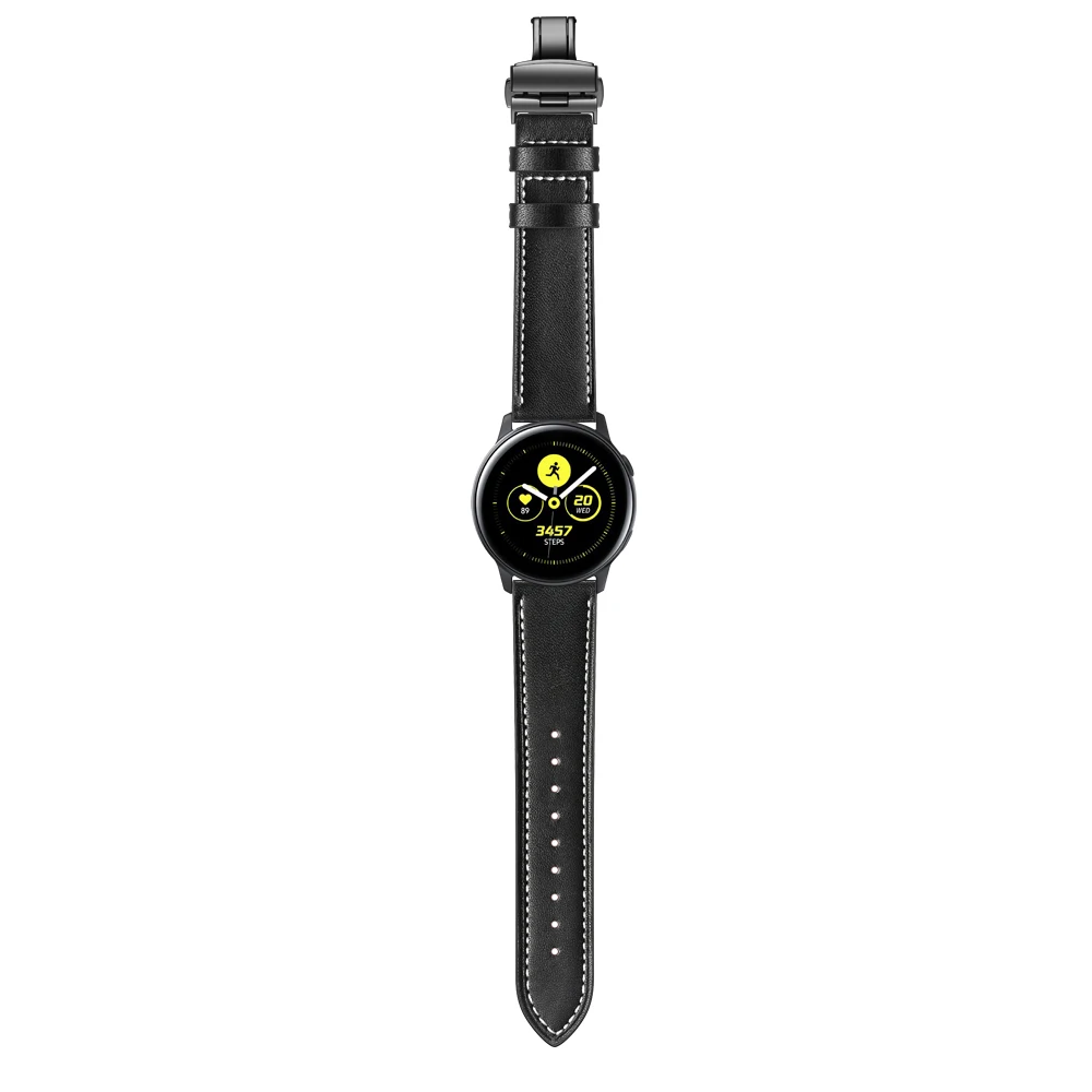 
Smart Galaxy Watch Bands 44mm For Samsung Active 2 Band Watchband Ajustable Black Strap Buckle 40mm 