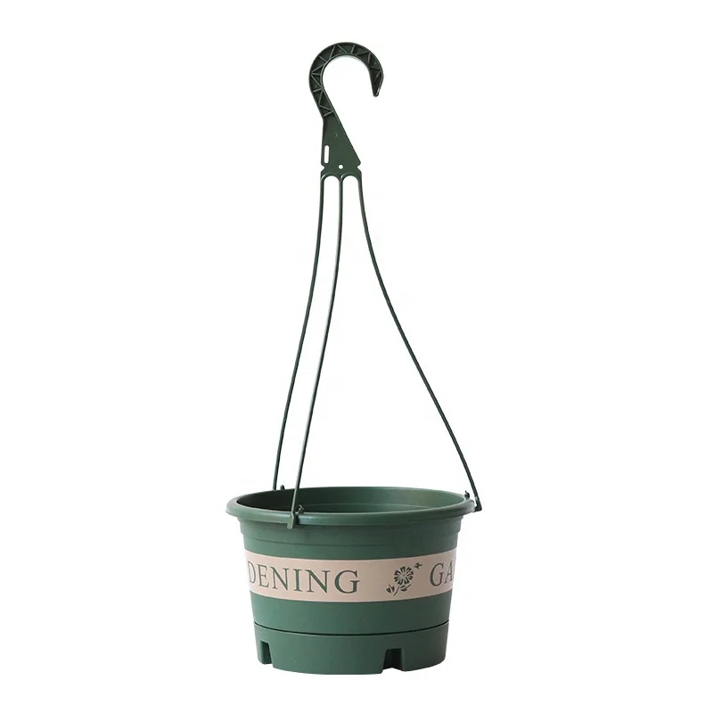Plastic Hanging Planter Self Watering Basket Round Hanging Flower Plant Pot with Hooks Detachable Base