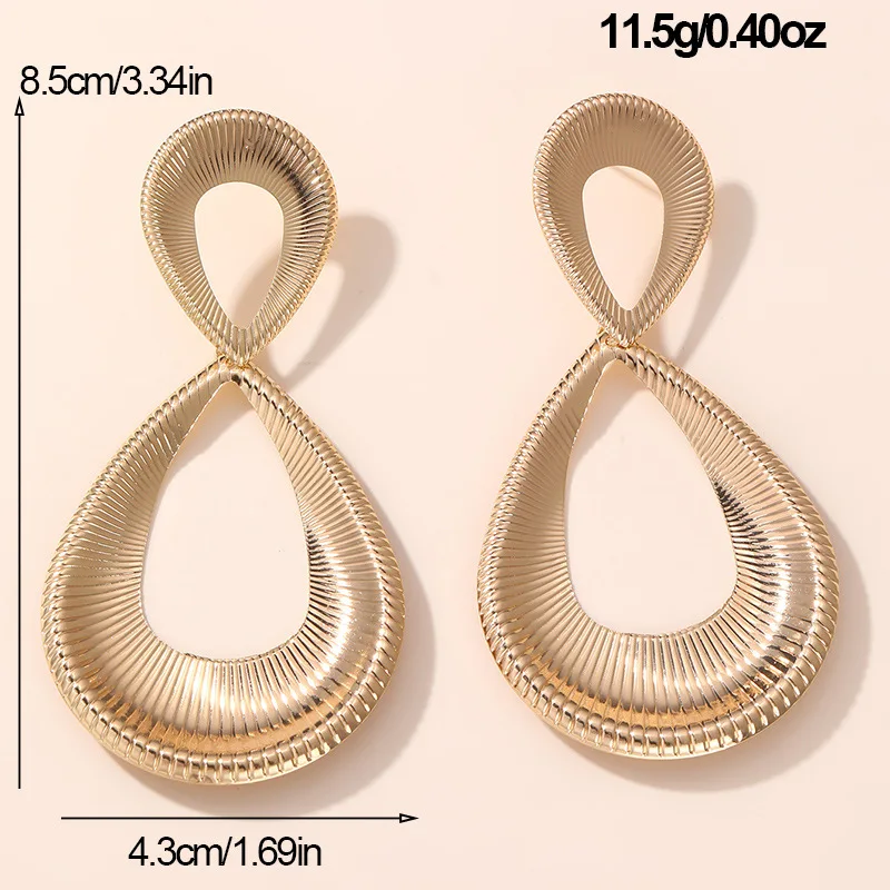 Other Fine Fashion Jewelry Female Creative Trendy Alloy Drop Hoop Gold Plated Large Earring