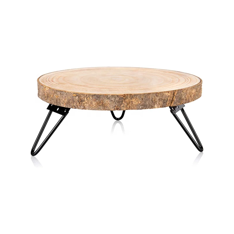 Деревянная подставка для тортов, десертный стол-круглый деревенский сервис, подставка с центральным украшением и прочными петлями