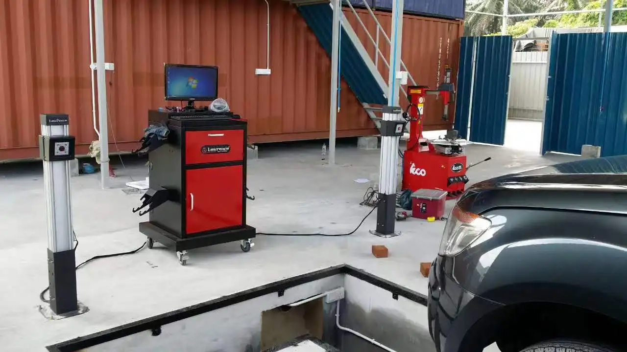 In ground pit design wheel alignment for all vehicle equipment with HD Sony Camera