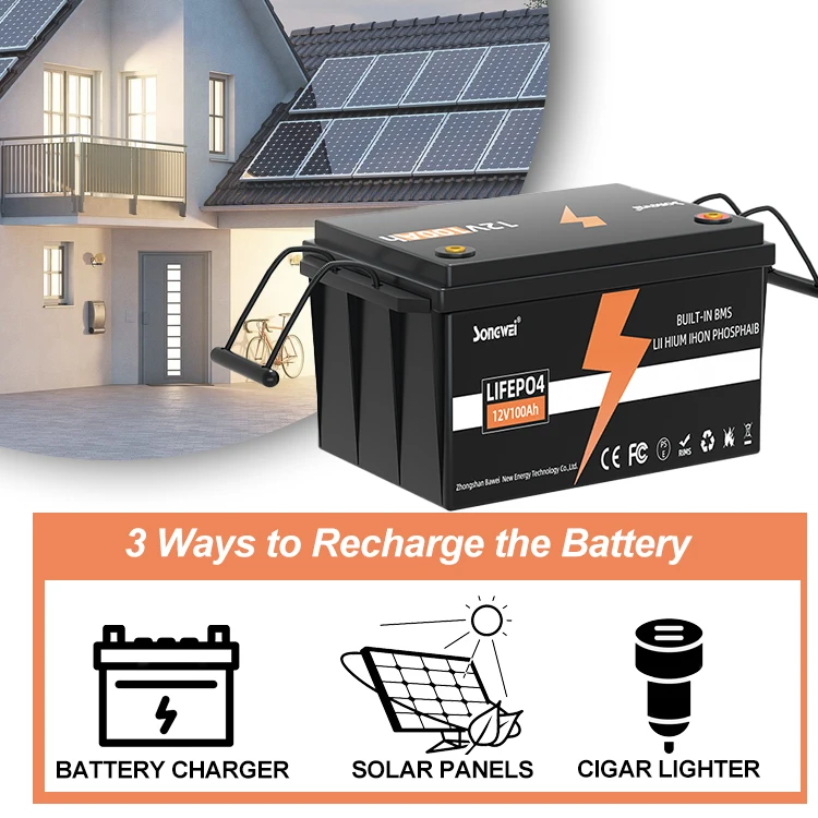 Wholesale 100Ah 150Ah 12V Solar Battery Marine Lifepo4 200Ah for Golf Carts Lithium Ion Home Backup