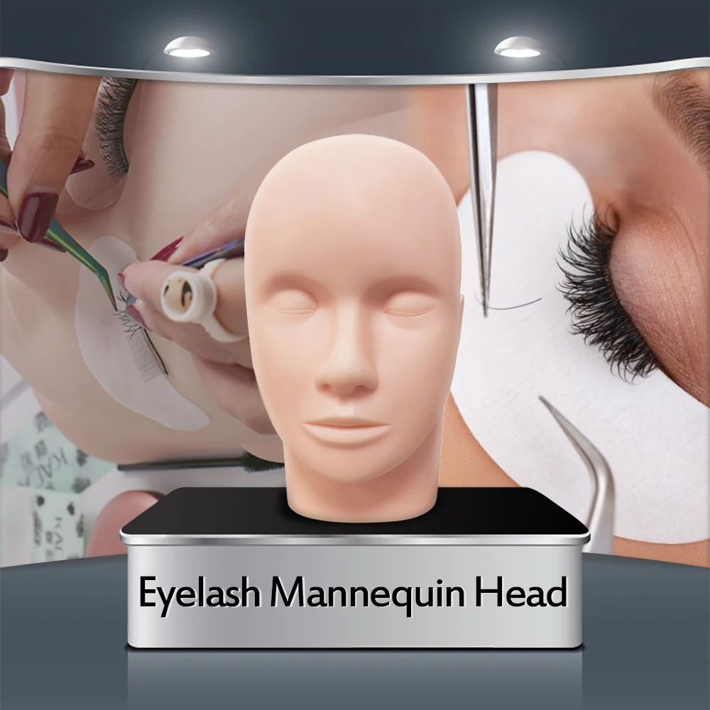 pinky leem wholesale custom Professional Factory Supply Eyelash Extension Practice Tool Silicone Training Human Head Model