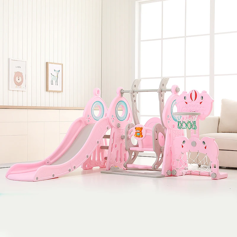 Plastic Indoor Children Slide Swing Small Playground Garden Toy Sets Swing Slides With For Sale