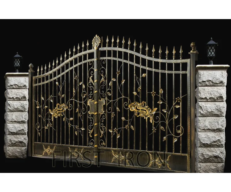 High Quality Ornamental Fence Hot Dip Galvanized Wrought Iron Gate and Fence