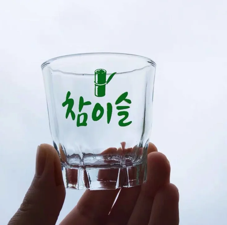 High quality white glass 50ml empty clear liquor shot glass cup for soju accept custom Logo