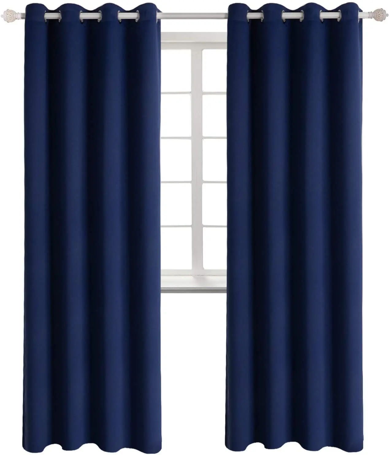 Custom Curtain Design Thermal Blue Eyelet Blackout Curtains for The Living Room