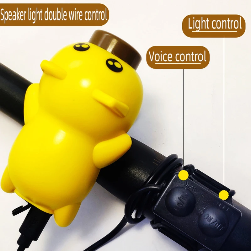 Popular Cute Kids Fly Pig Cycle Light And Horn Usb Rechargeable Horn Speaker Outdoor For Bicycle Handlebar Bicycle Light