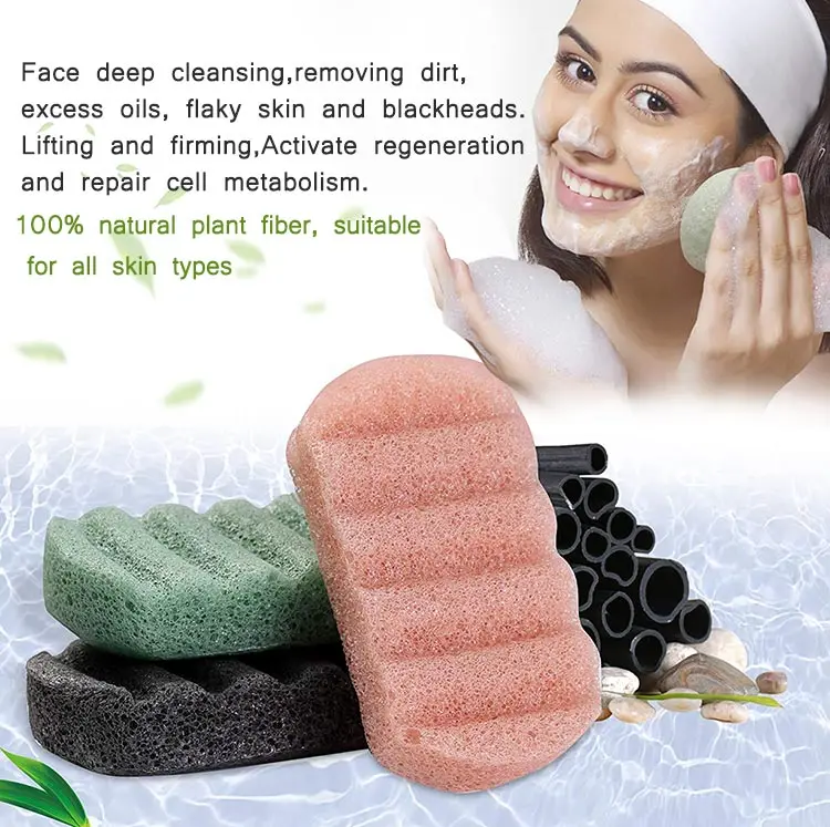 Konjac Sponge Private Label Black Compressed Face Body Cleansing Konjac Sponge Biodegradable Natural With Box