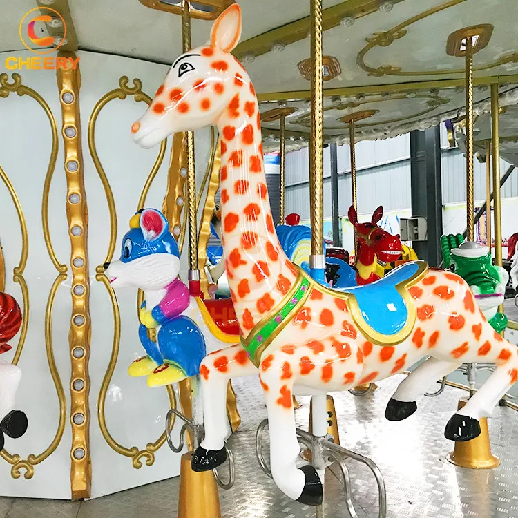 Fun fairground rides theme park luxury electric merry-go-round round carousel carnival ride for sale