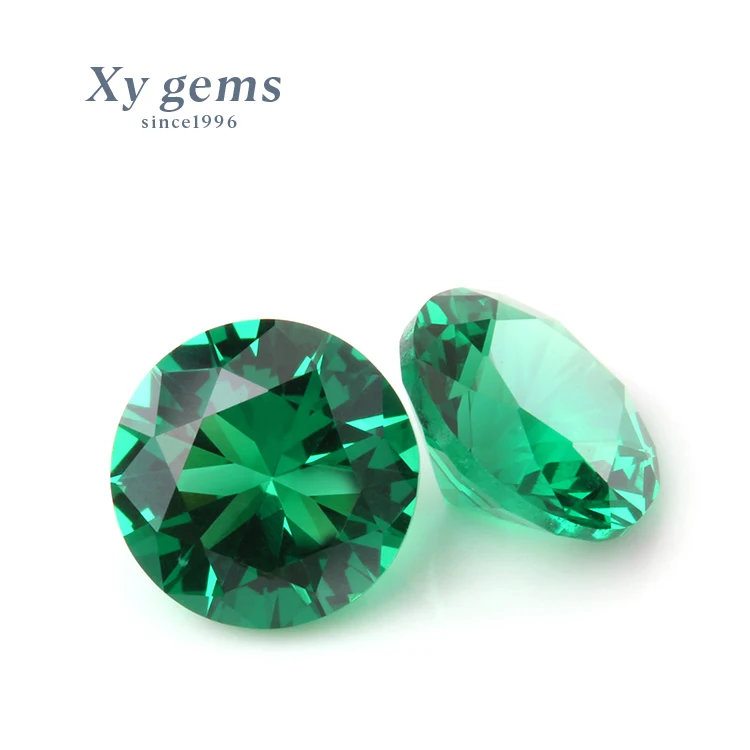 2.25mm xygems popular emerald green synthetic nano gemstones round for jewelry ring