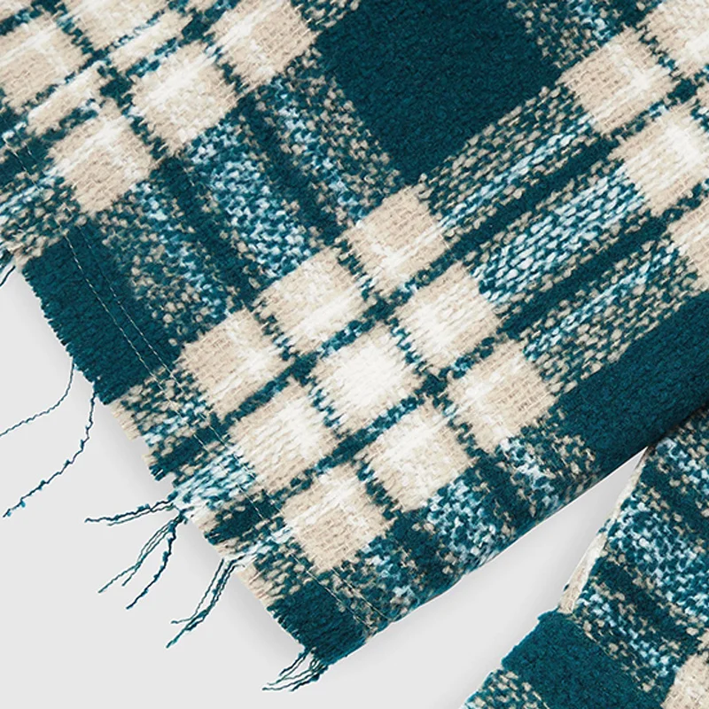 Wholesale Raw Edge Plaid Shirt Custom Distressed Textured Check Flannel Shirts