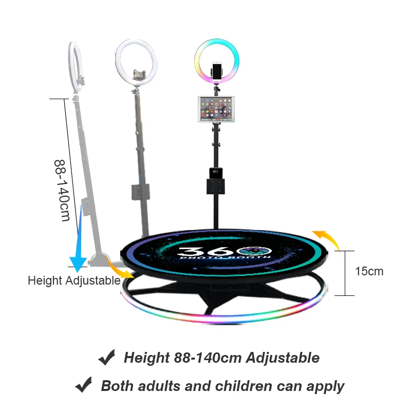 Ready To Ship Portable Selfie Stick Roaming Wedding Birthday 360 Camera Spinner Video Photo Booth Photobooth