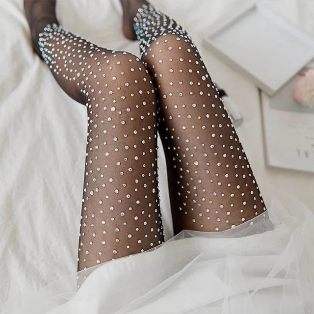 Designed diamond tights women stockings sxey bling pantyhose