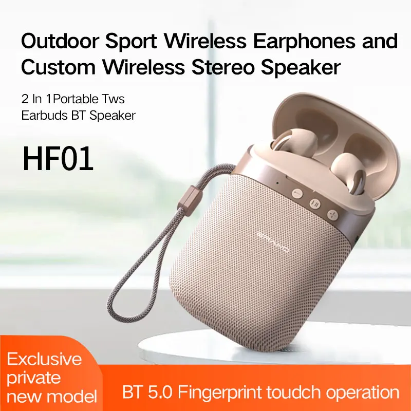Portable 2 In 1 wireless Earphone bt speaker gaming headset Outdoor Sport wireless earbuds and Wireless Stereo Speaker