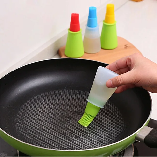 Dropshipping Portable High Temperature Resistant BBQ Silicone Cooking Oil Brush Bottle