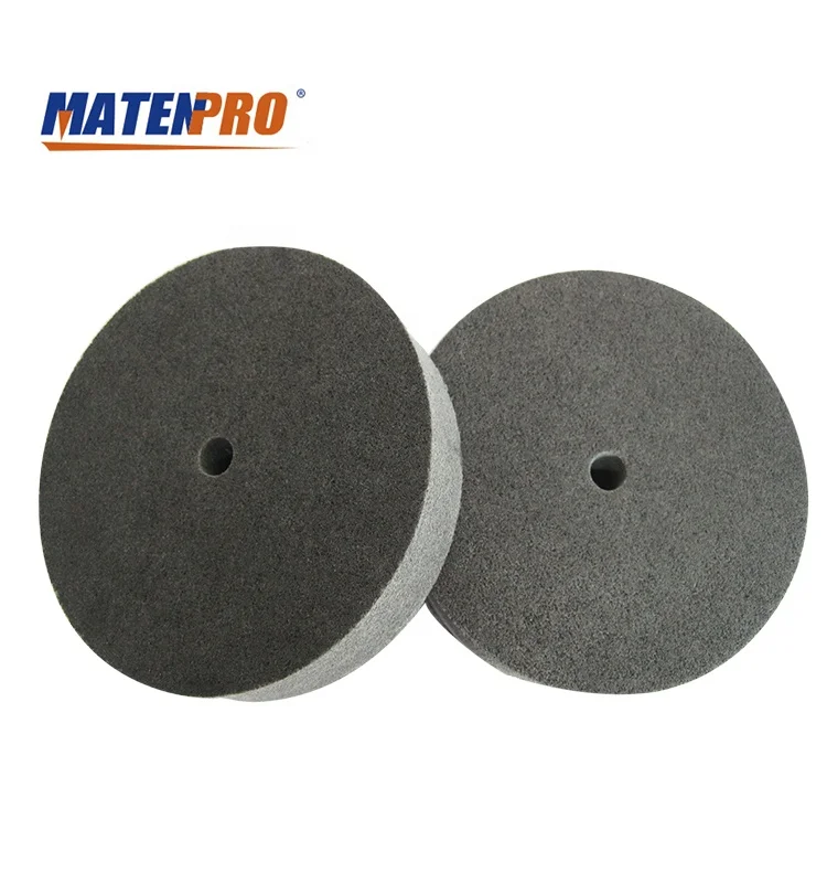 
8 inch black Non woven Matt Polishing Wheels , Fast Heat Dispelling, No Black Discoloration, Abrasion-resistant 