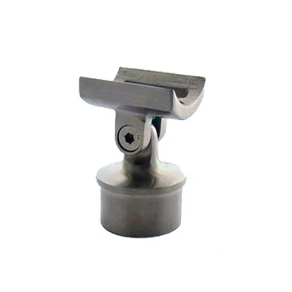 Stainless steel railing support top mounted adjustable straight saddle handrail bracket