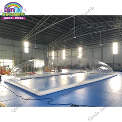 Portable outdoor used transparent inflatable pool dome with covered tents from China inflatable pool cover tent factory