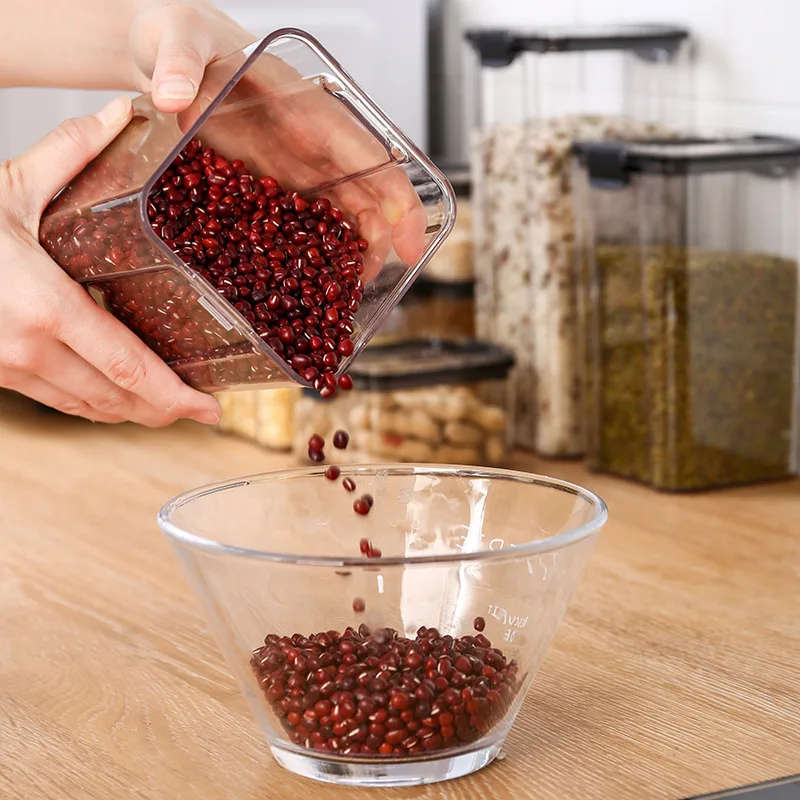 Plastic Stackable Food Storage Kitchen Sealed Plastic Jar Box Multigrain Tank Bottle Dried Fruit For Sugar Candy Containers