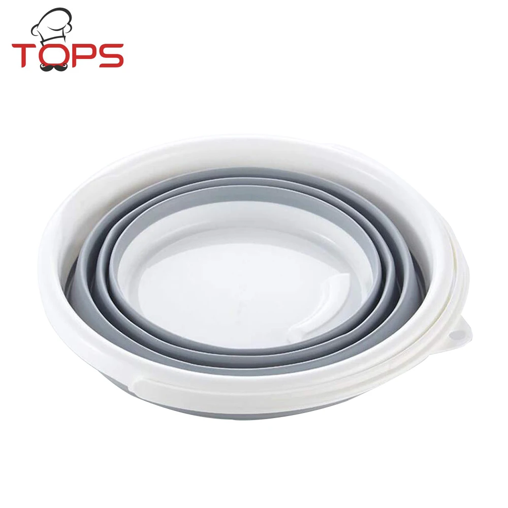 10L Collapsible Mop Bucket with Handle,Portable Fishing Water Pail,Silicone Car Wash Bucket for Camping