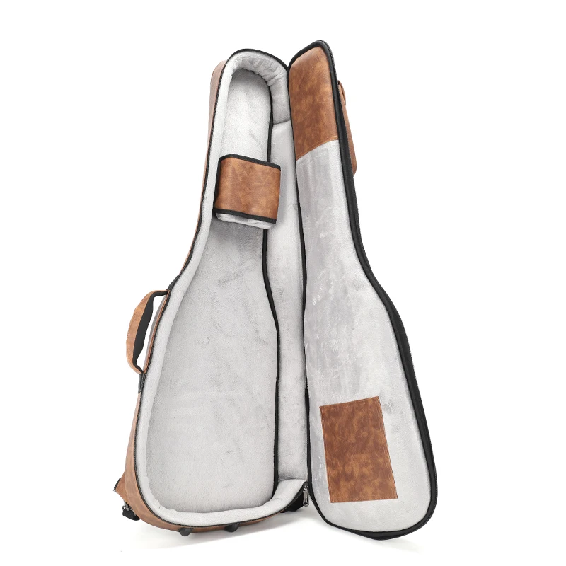 GB18 Rm Rainbow music OEM custom guitar case bag  brown leather durable adjustable soft straps electric Guitar bag gig bag