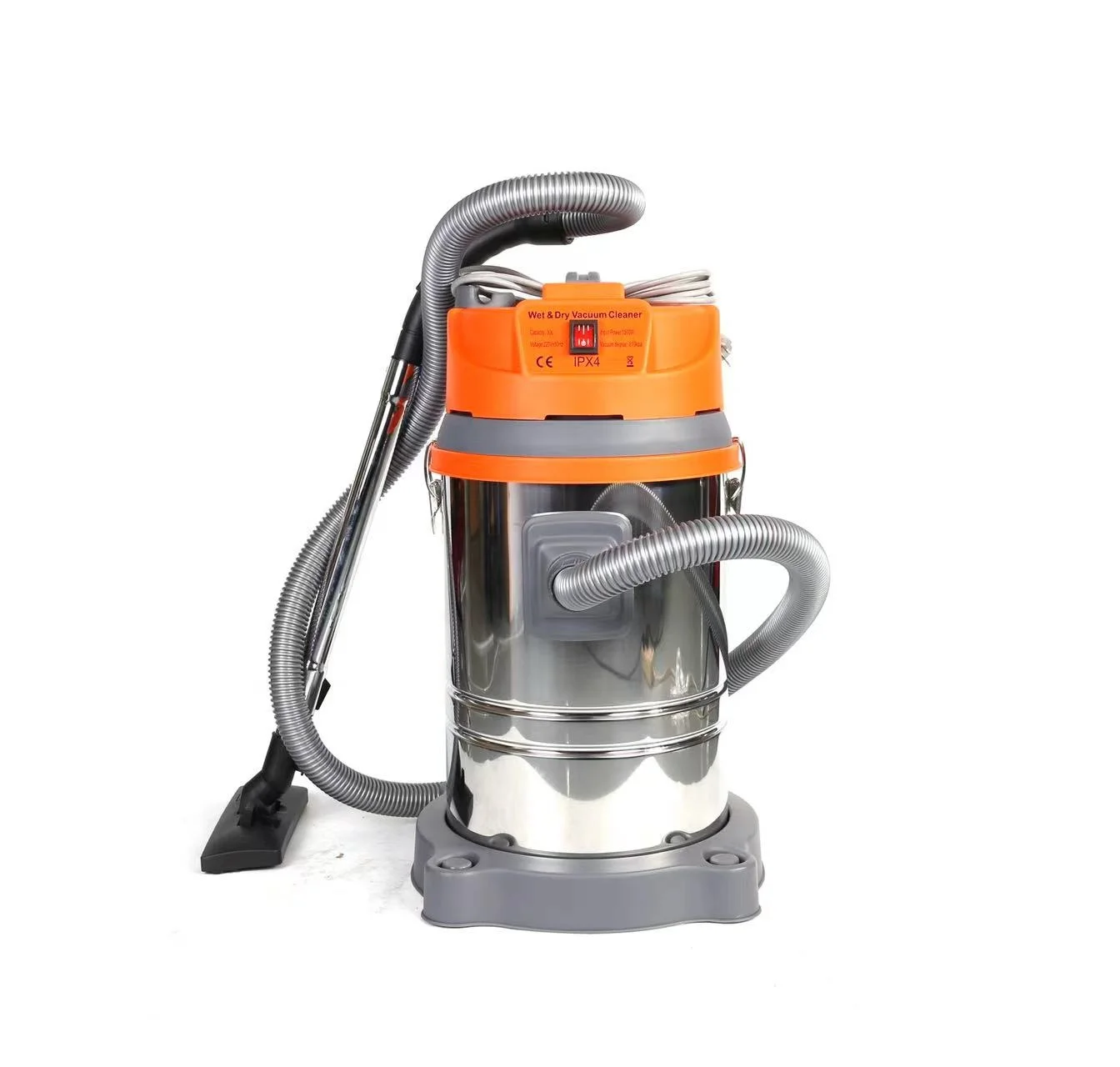 70L yellow vertical industrial wet and dry washing vacuum cleaner for car washing factory warehouse heavy dust