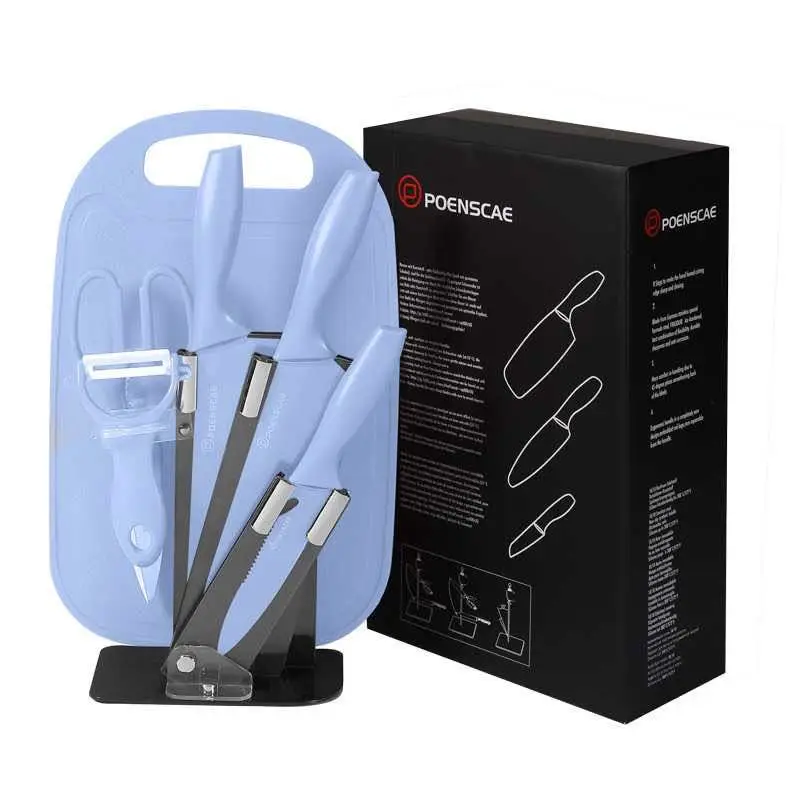 Кухня охотничьи ножи из нержавеющей стали с лезвием из нержавеющей стали разделочные доски нож для кухонных керамических ножей Кокосовая мочалка соломы, 7 шт набор ножей