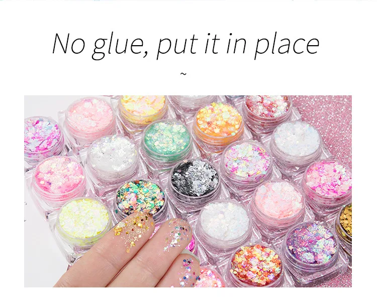 Private label 26 color Eye makeup star patch glitter gel plaster face glitter powder gliter eye shadow waterproof custom logo