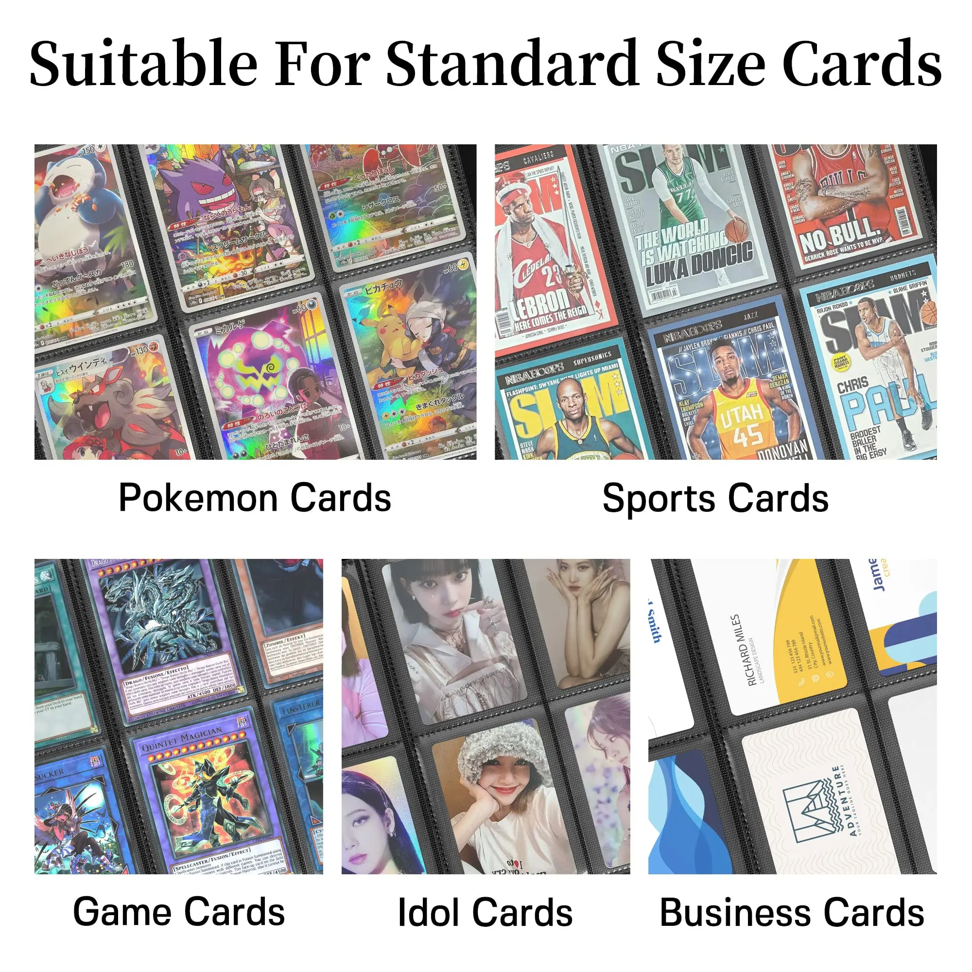 High quality pp plastic trading game poke mon card binder 9 pockets for collection game cards album