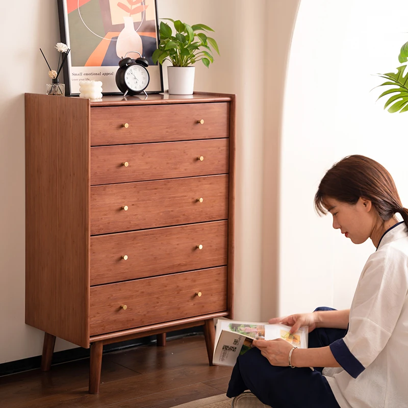 AiLiKEA Modern style bedroom furniture Bamboo storage cabinet chest of drawers HOT SALE