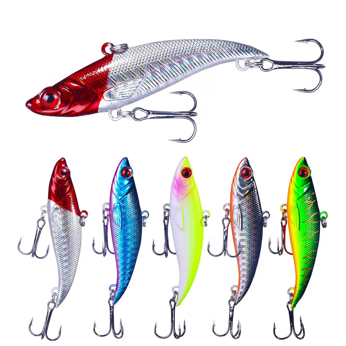 3D Simulation Eyes Laser Reflction Body Fishing Lure VIB Hard Hook Lure for Sea Fresh Fishing