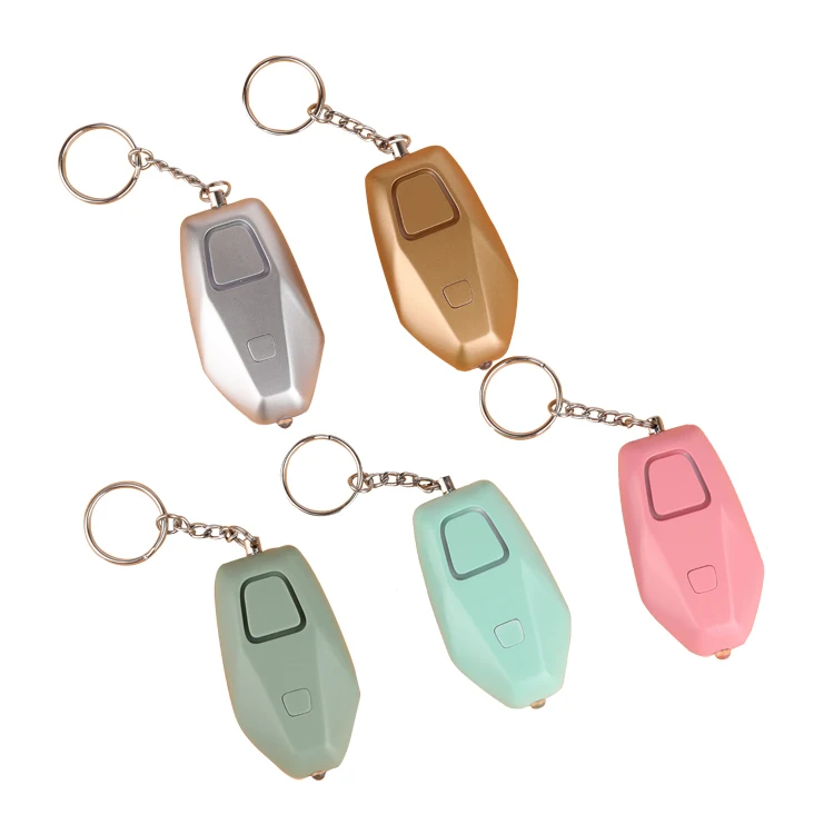 
Hot selling rechargeable 130db mini personal alarm sos keychain 