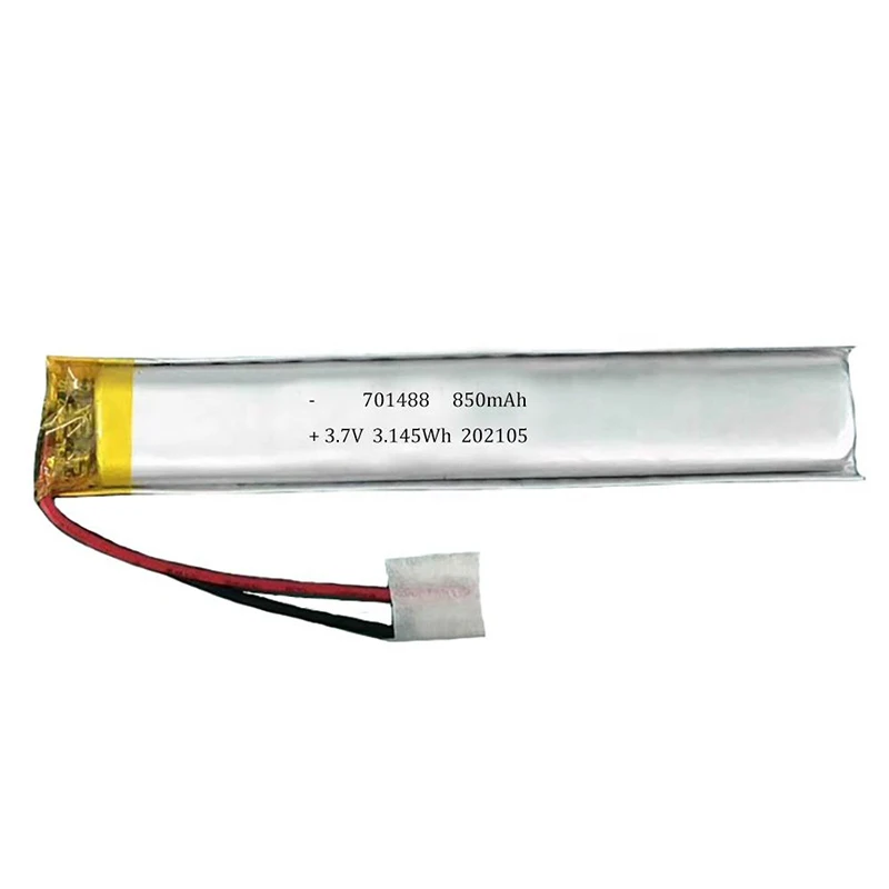 Free Sample Rechargeable Lithium Battery 701488 850mAh 3.7V Ultra-thin Lipo Battery For Reading Pen With PCM And Wires